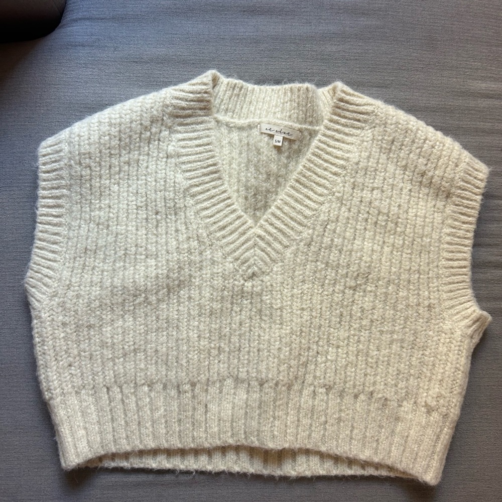 Cozy Cream Knit Sweater Vest